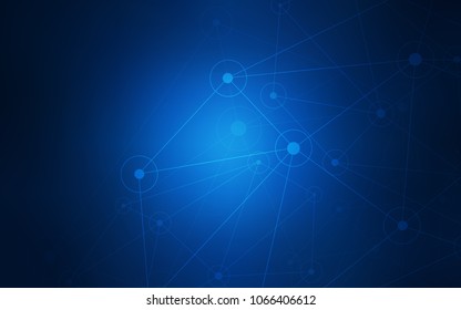 Dark BLUE vector layout with circles, lines. Design with connection of dots and lines on colorful background. Beautiful design for your business advert.