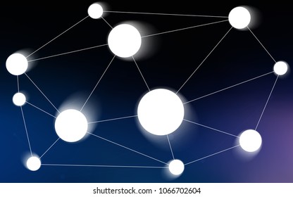 Dark BLUE vector layout with circles, lines. Illustration with set of colorful abstract circles and lines. Pattern can be used for ads, leaflets.