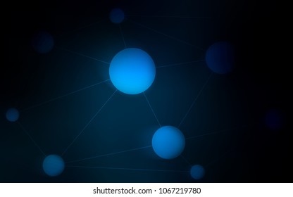 Dark BLUE vector layout with circles, lines. Design with connection of dots and lines on colorful background. Beautiful design for your business advert.