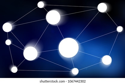 Dark BLUE vector layout with circles, lines. Decorative design in abstract style with triangle structure. Pattern can be used for ads, leaflets.