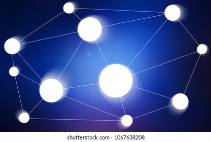 Dark BLUE vector layout with circles, lines. Glitter abstract illustration with connection of triangle structure. Beautiful design for your business advert.