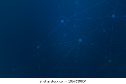 Dark BLUE vector layout with circles, lines. Illustration with set of colorful abstract circles and lines. Pattern can be used for beautiful websites.