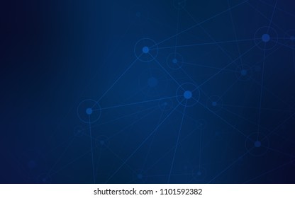 Dark BLUE vector layout with circles, lines. Abstract illustration with colorful discs and triangles. Beautiful design for your business advert.