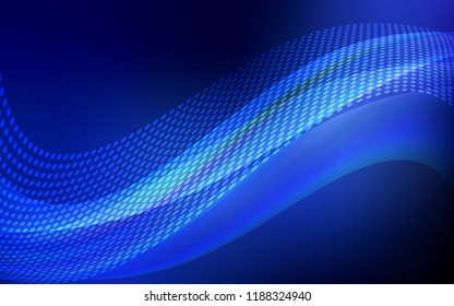 Dark BLUE vector layout with circles, lines. Design with connection of dots and lines on colorful background. Pattern for textures of wallpapers.