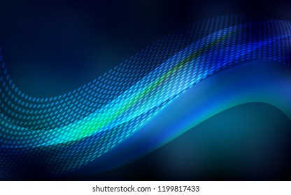 Dark BLUE vector layout with circles, lines. Abstract illustration with colorful discs and triangles. Pattern for textures of wallpapers.