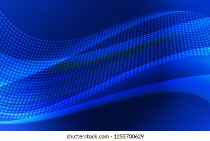 Dark BLUE vector layout with circles, lines. Illustration with set of colorful abstract circles and lines. Pattern for design of window blinds, curtains.