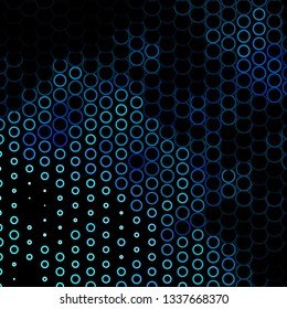 Dark BLUE vector layout with circles. Abstract decorative design in gradient style with bubbles. Design for your commercials.