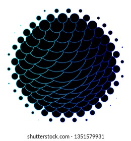 Dark BLUE vector layout with circles. Abstract decorative design in gradient style with bubbles. Pattern for wallpapers, curtains.