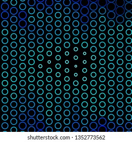 Dark BLUE vector layout with circles. Illustration with set of shining colorful abstract spheres. Pattern for booklets, leaflets.