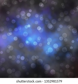 Dark BLUE vector layout with circles. Abstract illustration with colorful spots in nature style. Design for your commercials.