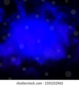 Dark BLUE vector layout with circles. Abstract colorful disks on simple gradient background. Pattern for booklets, leaflets.