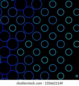 Dark BLUE vector layout with circles. Modern abstract illustration with colorful circle shapes. Pattern for wallpapers, curtains.