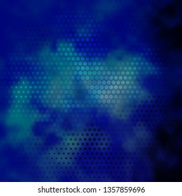Dark BLUE vector layout with circles. Glitter abstract illustration with colorful drops. New template for your brand book.