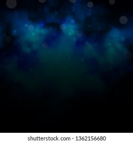 Dark BLUE vector layout with circles. Glitter abstract illustration with colorful drops. Pattern for business ads.
