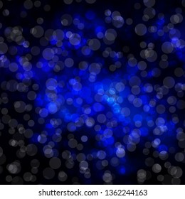 Dark BLUE vector layout with circles. Illustration with set of shining colorful abstract spheres. Pattern for business ads.