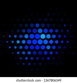 Dark BLUE vector layout with circles. Glitter abstract illustration with colorful drops. Design for your commercials.