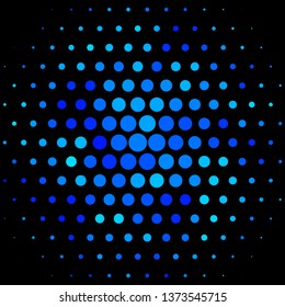 Dark BLUE vector layout with circles. Colorful illustration with gradient dots in nature style. Pattern for business ads.