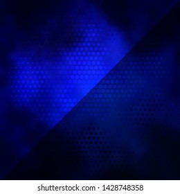 Dark BLUE vector layout with circles. Glitter abstract illustration with colorful drops. Pattern for wallpapers, curtains.