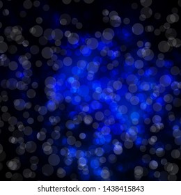 Dark BLUE vector layout with circles. Colorful illustration with gradient dots in nature style. Pattern for business ads.