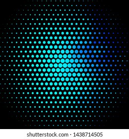 Dark BLUE vector layout with circles. Glitter abstract illustration with colorful drops. New template for your brand book.