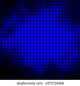 Dark BLUE vector layout with circles. Colorful illustration with gradient dots in nature style. Pattern for booklets, leaflets.