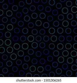 Dark BLUE vector layout with circles. Abstract decorative design in gradient style with bubbles. Pattern for wallpapers, curtains.