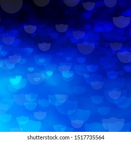 Dark BLUE vector layout with circles. Abstract decorative design in gradient style with bubbles. Pattern for booklets, leaflets.