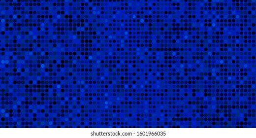 Dark BLUE vector layout with circles. Colorful illustration with gradient dots in nature style. Pattern for websites, landing pages.