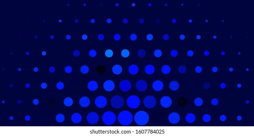 Dark BLUE vector layout with circles. Glitter abstract illustration with colorful drops. New template for your brand book.