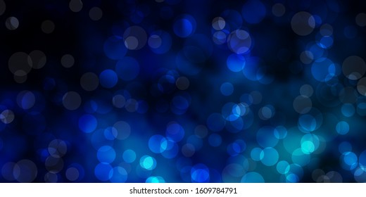Dark BLUE vector layout with circles. Colorful illustration with gradient dots in nature style. New template for your brand book.
