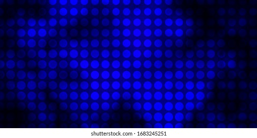 Dark BLUE vector layout with circles. Illustration with set of shining colorful abstract spheres. Design for posters, banners.