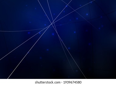 Dark BLUE vector layout with circles, lines. Abstract gradient illustration with circles, triangles. Best smart design for your business.
