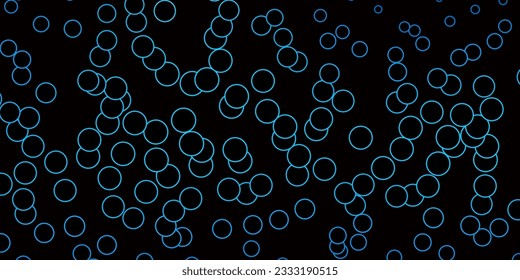 Dark BLUE vector layout with circles. Glitter abstract illustration with colorful drops. Design for your commercials.
