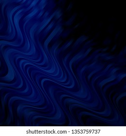 Dark BLUE vector layout with circular arc. Brand new colorful illustration with bent lines. Pattern for commercials, ads.