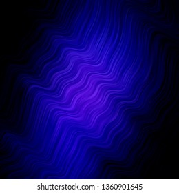 Dark BLUE vector layout with circular arc. Abstract gradient illustration with wry lines. Design for your business promotion.