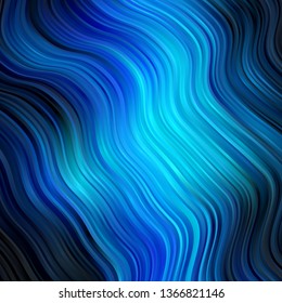 Dark BLUE vector layout with circular arc. Colorful illustration with curved lines. Pattern for ads, commercials.