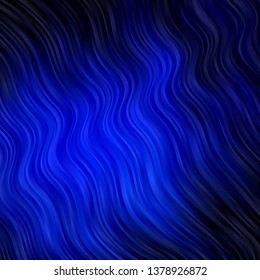 Dark BLUE vector layout with circular arc. Abstract gradient illustration with wry lines. Best design for your ad, poster, banner.