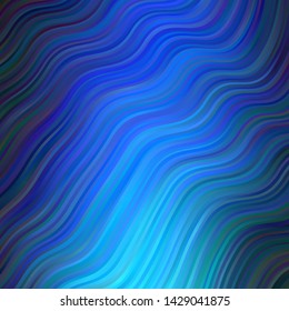 Dark BLUE vector layout with circular arc. Gradient illustration in simple style with bows. Pattern for websites, landing pages.