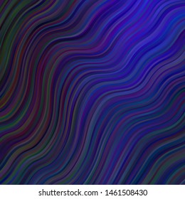 Dark BLUE vector layout with circular arc. Gradient illustration in simple style with bows. Pattern for websites, landing pages.