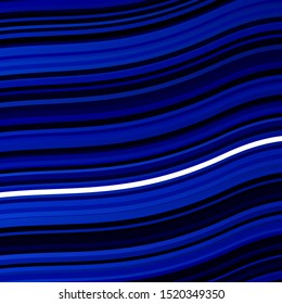 Dark BLUE vector layout with circular arc. Bright sample with colorful bent lines, shapes. Pattern for commercials, ads.