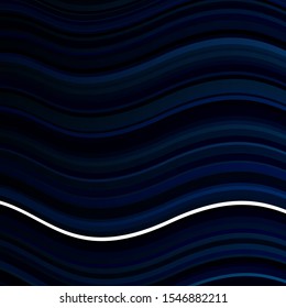 Dark BLUE vector layout with circular arc. Abstract gradient illustration with wry lines. Pattern for busines booklets, leaflets