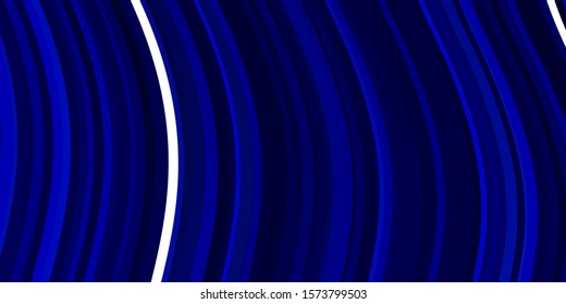 Dark BLUE vector layout with circular arc. Colorful illustration in abstract style with bent lines. Pattern for websites, landing pages.