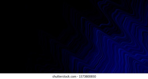 Dark BLUE vector layout with circular arc. Bright sample with colorful bent lines, shapes. Best design for your posters, banners.