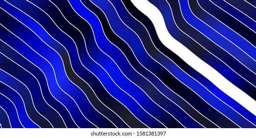 Dark BLUE vector layout with circular arc. Abstract gradient illustration with wry lines. Template for your UI design.