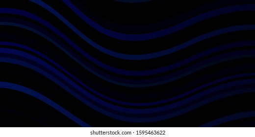 Dark BLUE vector layout with circular arc. Brand new colorful illustration with bent lines. Best design for your posters, banners.