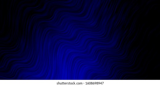 Dark BLUE vector layout with circular arc. Brand new colorful illustration with bent lines. Smart design for your promotions.