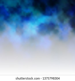 Dark BLUE vector layout with cloudscape. Abstract illustration with colorful gradient clouds. Template for landing pages.