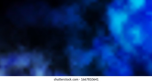 Dark BLUE vector layout with cloudscape. Abstract colorful clouds on gradient illustration. Beautiful layout for uidesign.