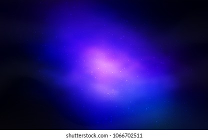 Dark BLUE vector layout with cosmic stars. Shining illustration with sky stars on abstract template. Template for cosmic backgrounds.