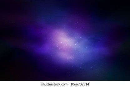 Dark BLUE vector layout with cosmic stars. Space stars on blurred abstract background with gradient. Smart design for your business advert.